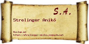 Strelinger Anikó névjegykártya